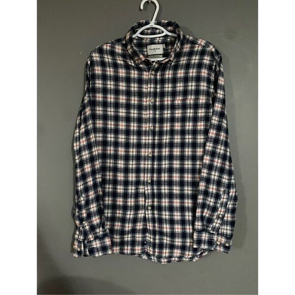 Goodfellow & Co Blue Red Flannel Button Up Top Size Large - Picture 1 of 6